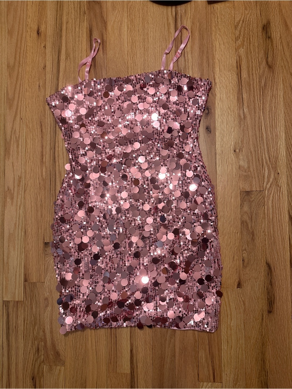 Women's Pink Sequin Slip Dress